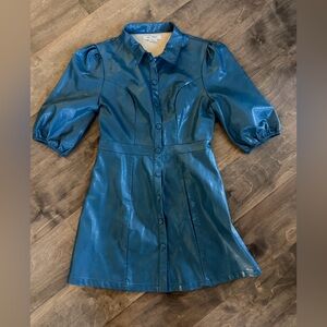 Glamorous faux leather dark teal dress size 6